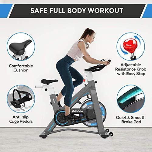 JKANGFIT Exercise Bikes Stationary - Indoor Cycling Bike Magnetic Exercise Bike with Quiet Belt Drive and LCD Monitor - JOY2ESpree
