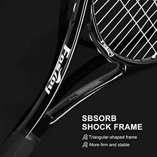 Fostoy Adult Recreational Tennis Racket, 27 inch Tennis Racquet with Carry Bag, Professional Tennis Racket, Good Control Grip, Vibration Dampe - JOY2ESpree