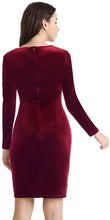 
                        
                          Load image into Gallery viewer, YHINTLFS Women Velvet Party Dress Long Sleeve V-Neck Wrap Mini Dress
                        
                      