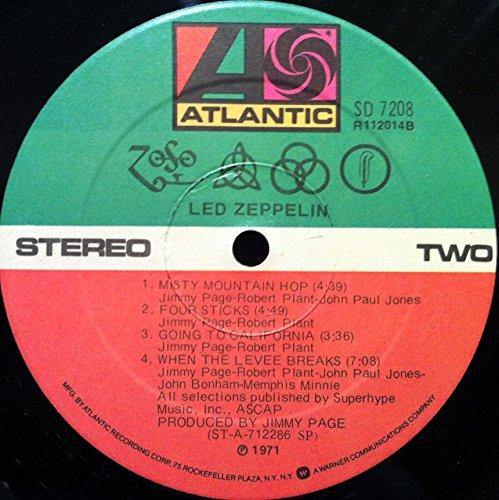 LED ZEPPELIN iv 4 zoso LP Used_VeryGoodR 112014 Rare 1971 RCA Record Club 1s/1s w/Sticker - JOY2ESpree