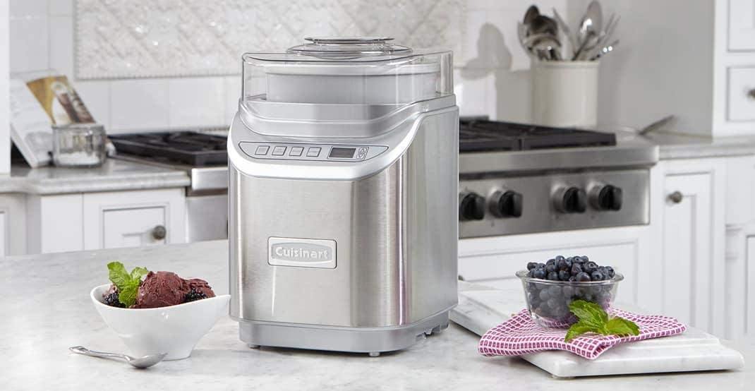 Cuisinart ICE-70 Electronic Ice Cream Maker, Brushed Chrome, Ice Cream Maker with Countdown Timer, With Countdown Timer - JOY2ESpree