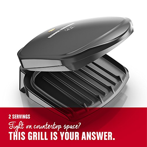 George Foreman 2-Serving Classic Plate Electric Indoor Grill and Panini Press, Black, GR10B - JOY2ESpree