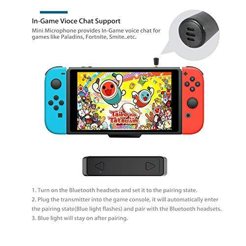 Bluetooth Adapter for Nintendo Switch&Lite/PS4/PC, BT 5.0 Wireless Audio Transmitter with Low Latency - JOY2ESpree