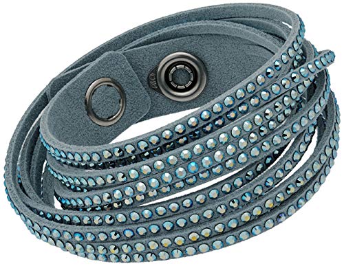 Swarovski 5046391 Women's Slake Light Blue Alcantara Bracelet - JOY2ESpree