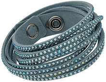
                        
                          Load image into Gallery viewer, Swarovski 5046391 Women's Slake Light Blue Alcantara Bracelet - JOY2ESpree
                        
                      