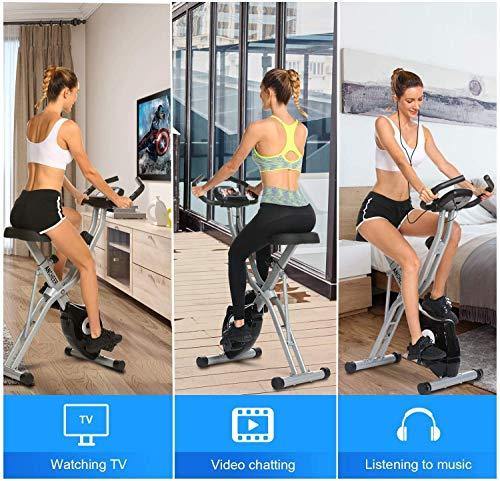 ANCHEER Folding Exercise Bike, Magnetic Indoor Cycling Bike Fitness Stationary Bike with App Connection - JOY2ESpree