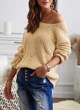 
                        
                          Muat gambar ke penampil Galeri, Dokotoo Womens Cute Soft Crewneck Long Sleeve Hollow Cable Knit Pullover Sweaters
                        
                      