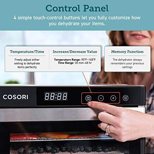 COSORI Premium Food Dehydrator Machine(50 Free Recipes), 6 Stainless Steel Trays with Digital Timer and Temperature Control - JOY2ESpree