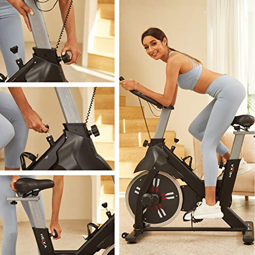 HEKA Indoor Exercise Cycling Bike Stationary, 35lbs Flywheel Magnetic Resistance, LCD Monitor Workout Fitness Bike, Load Capacity 400lbs - JOY2ESpree