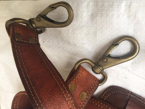 Leather Adjustable Padded Replacement Shoulder Strap with Metal Swivel Hooks for Messenger, Laptop, Camera, Duffle Bags & More
