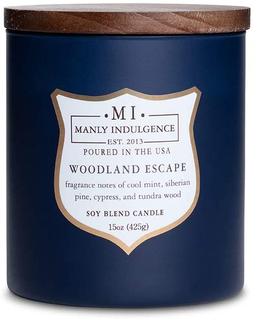 Manly Indulgence Sea Salt & Ginger Scented Jar Candle, 15 Oz, White