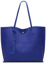 
                        
                          將圖片載入圖庫檢視器 Women's Soft Faux Leather Tote Shoulder Bag from Dreubea, Big Capacity Tassel Handbag
                        
                      