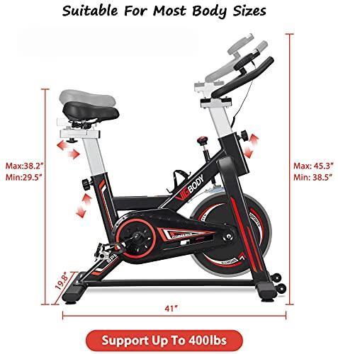 VIGBODY Stationary Bike Exercise Bike Belt Drive Indoor Cycling Bike for Home Cardio Workout Bike Heavy Duty Flywheel Bicycles - JOY2ESpree