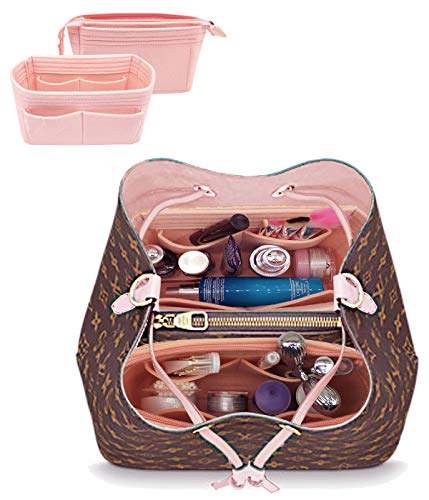 LEXSION Organizer,Bag Organizer,Insert purse organizer with 2 packs in one set fit LV NeoNoe Noé Series perfectly