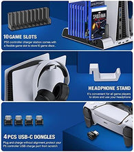 
                        
                          Load image into Gallery viewer, PS5 Accessories Stand Cooling Fan, PS5 Stand with Cooling Fan And Controller Charger Station for Playstation 5 Console - JOY2ESpree
                        
                      