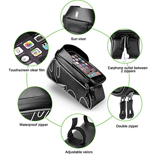 VANWALK Bike Bag with Phone Holder for Mountain Bike, Bike Handlebar Bag