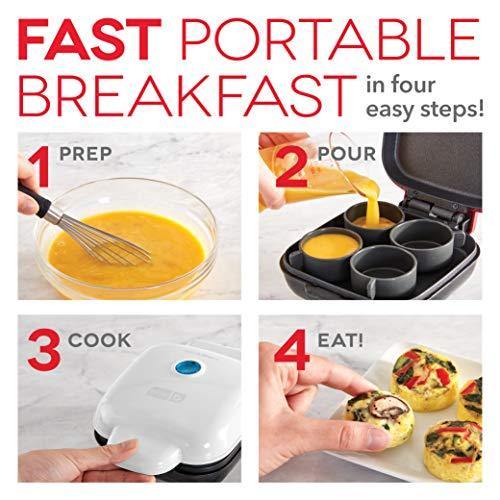 Dash DBBM450GBAQ08 Deluxe Sous Vide Style Egg Bite Maker with Silicone Molds for Breakfast Sandwiches