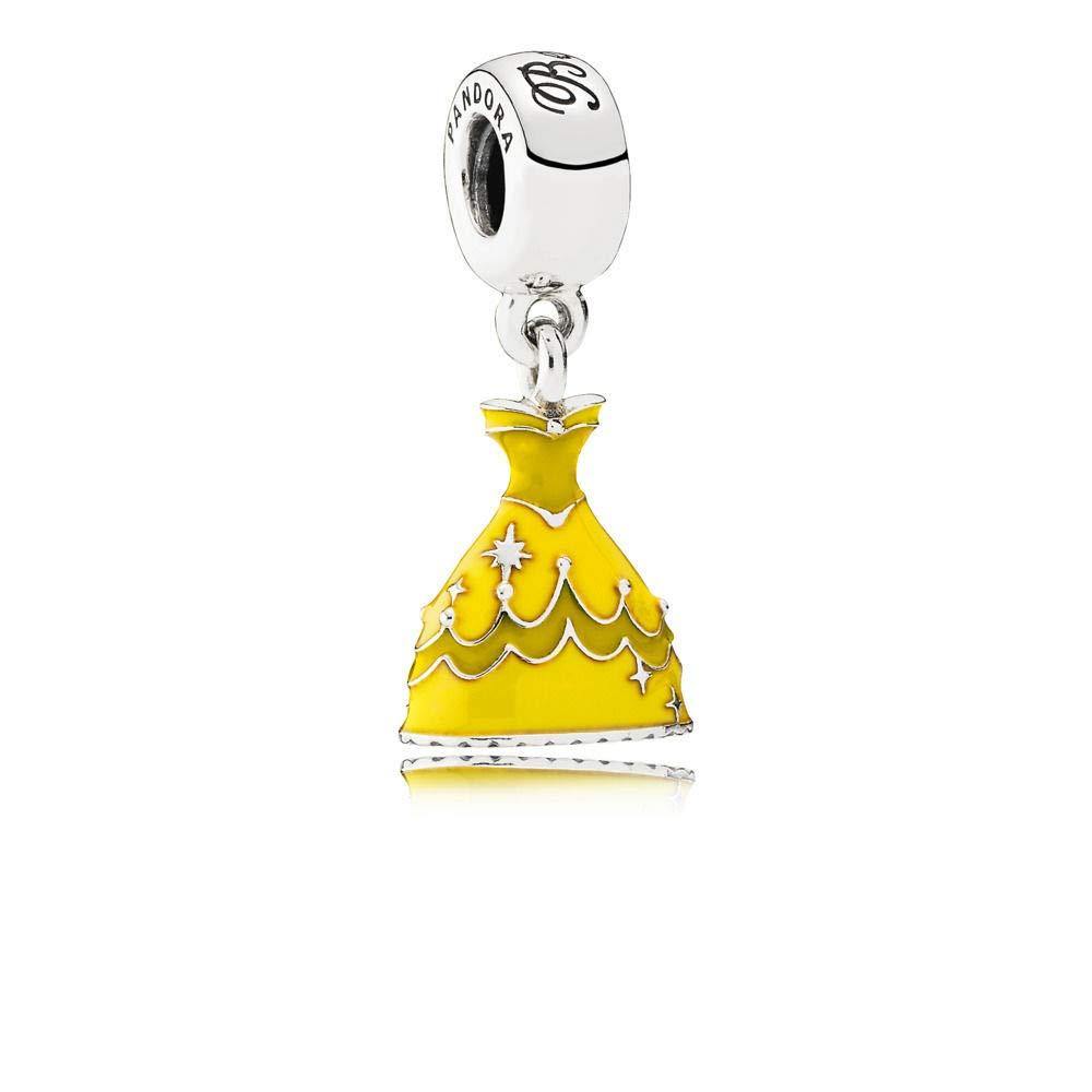 Pandora Disney Belle's Dress with Yellow Enamel Dangle Charm 791576enmx - JOY2ESpree