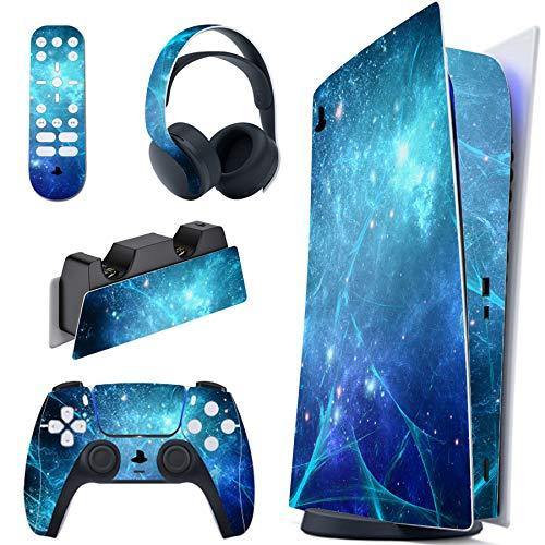 PlayVital Blue Nebula Full Set Skin Decal for PS5 Console Digital Edition - JOY2ESpree