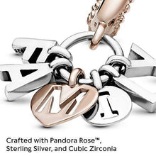 
                        
                          Load image into Gallery viewer, Pandora Jewelry Family Letters Dangle Cubic Zirconia Charm in Pandora Rose and Sterling Silver - JOY2ESpree
                        
                      