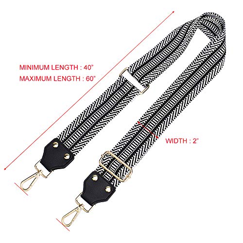 Bag/Purse Strap Replacement Crossbody Shoulder For Women Adjustable Jacquard Woven Cotton Guitar Strap Banjo Strap Style
