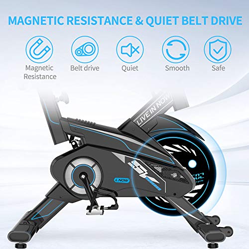 pooboo Exercise Bike, Heavy Duty Indoor Cycling Bike Stationary Belt Drive - JOY2ESpree