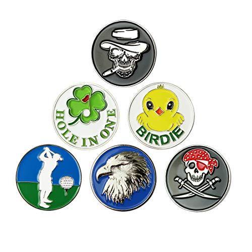 GOLTERS Golf Ball Markers Golf Markers Golf Gifts Clips Pack of 6 - JOY2ESpree