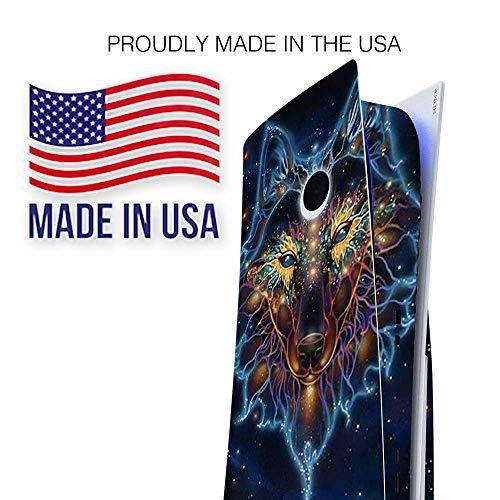 ITS A SKIN Skins Compatible with Sony Playstation 5 Console Disc Edition - Protective Decal Overlay stickers wrap cover - Wolf Dreamcatcher Color - JOY2ESpree