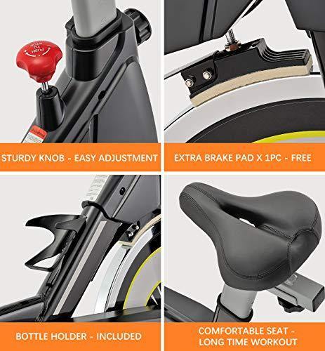 Sovnia Exercise Bike, Stationary Bikes, Fitness Bike with iPad Holder, LCD Monitor and Comfortable Seat Cushion - JOY2ESpree