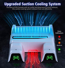 
                        
                          Load image into Gallery viewer, PS5 Stand with Suction Cooling Fan and Dual Controller Charger Station - JOY2ESpree
                        
                      