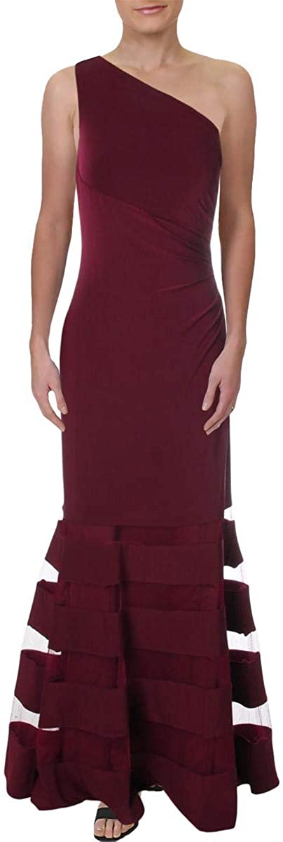 LAUREN RALPH LAUREN Womens Carilla One Shoulder Ruched Formal Dress