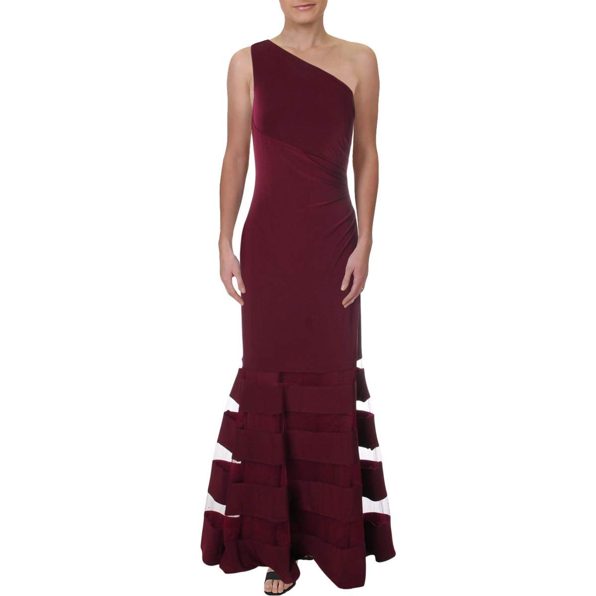 LAUREN RALPH LAUREN Womens Carilla One Shoulder Ruched Formal Dress