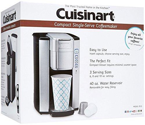 Cuisinart SS-5P1 Single Serve Brewer Coffemaker, 40 oz, Silver - JOY2ESpree