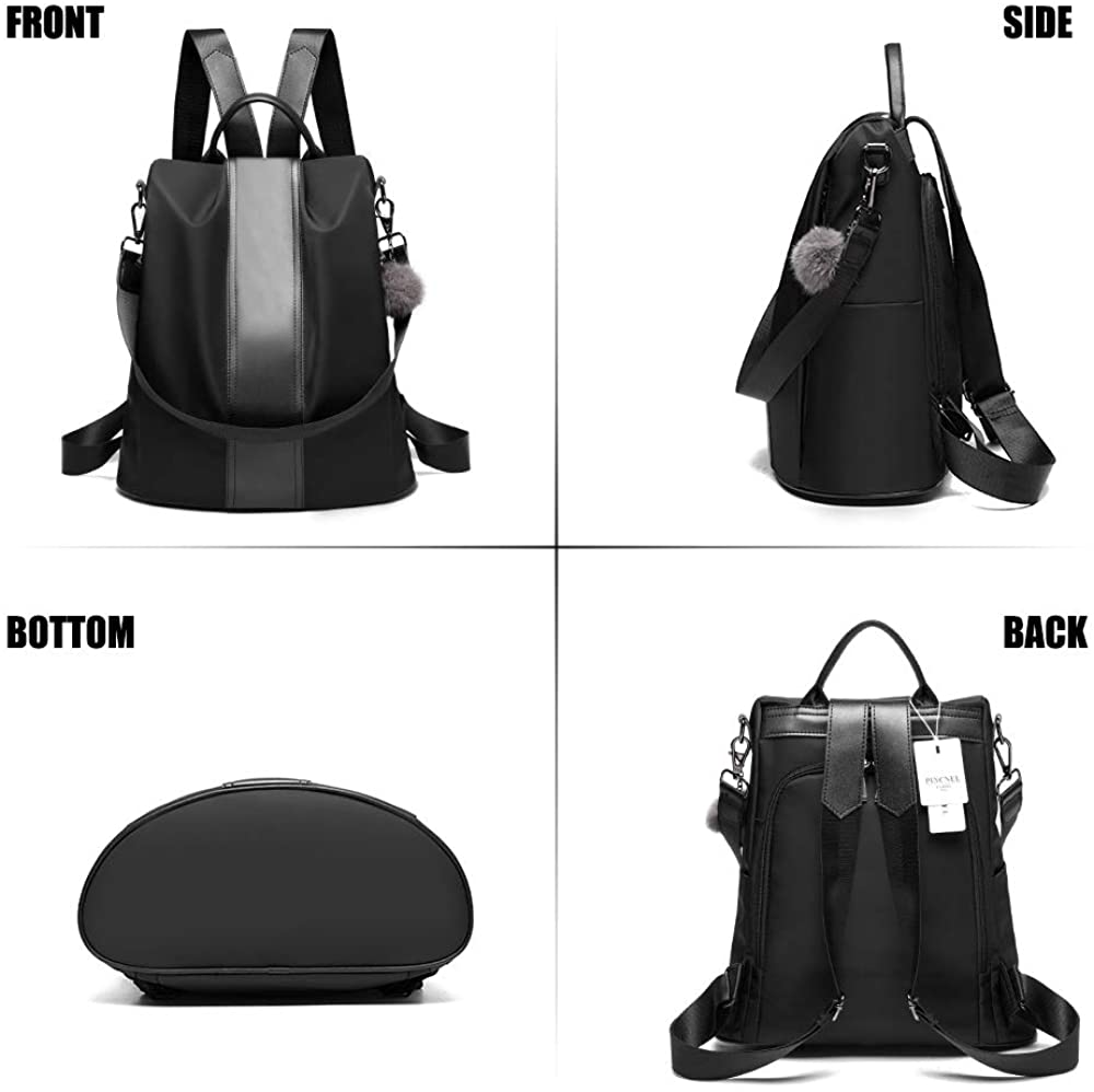 Women Backpack Purse Waterproof Nylon Anti-theft Rucksack Lightweight Shoulder Bag