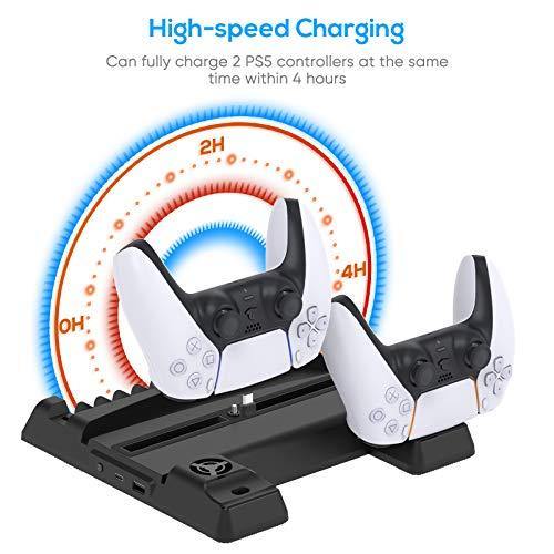 Upgraded Vertical Stand with Cooling Fans for PS5 Disc/Digital Edition Console - JOY2ESpree