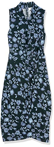 Amazon Brand - Lark & Ro Women's Sleeveless Crossover Twist Neck Faux Wrap Dress