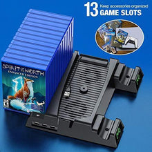 
                        
                          Load image into Gallery viewer, BEBONCOOL PS5 Stand PS5 Cooling Station for Playstation 5 Console, PS5 Stand Cooling Fan with Controller Charger &amp; 13 Game Storage - JOY2ESpree
                        
                      