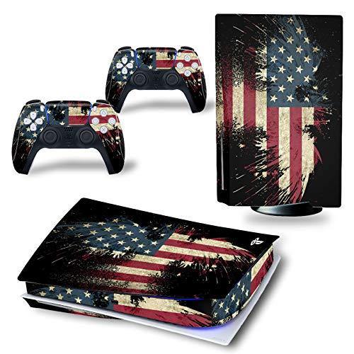 DAPANZ Vinyl Skin Sticker Decal Full Cover for Playstation 5 Console and Remote Controllers Disk Edition The Flag of United States - JOY2ESpree