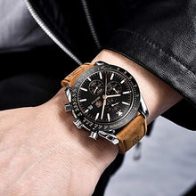 
                        
                          Muat gambar ke penampil Galeri, BENYAR Chronograph Mens Watch Quartz Movement 30M Waterproof | Leather Watch Strap
                        
                      
