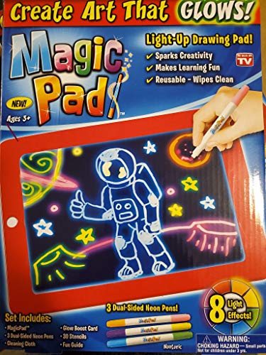 Ontel Bonus Magic Pad Deluxe Light Up LED Drawing Tablet with Extras