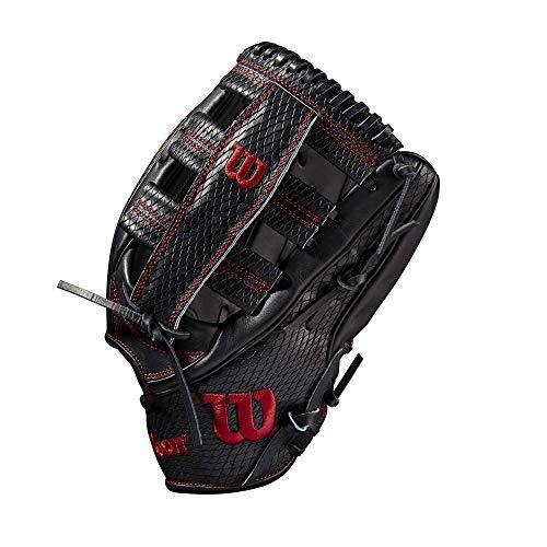 Wilson 2021 A2K 1775 w/SuperSkin (OF) Right Hand throw Baseball Glove - 12.75", Black/Black SS/Red - JOY2ESpree