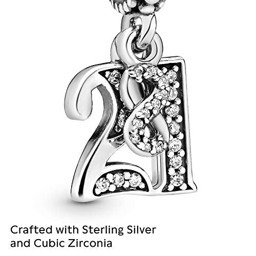 Pandora Jewelry 21 Years of Love Cubic Zirconia Charm in Sterling Silver - JOY2ESpree