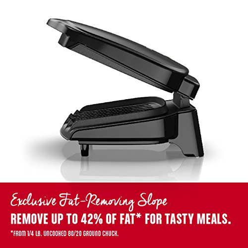 George Foreman 2-Serving Classic Plate Electric Indoor Grill and Panini Press, Black, GR10B - JOY2ESpree