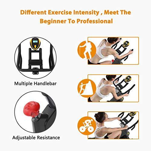 Cyclace Exercise Bike Stationary 330 Lbs Weight Capacity- Indoor Cycling Bike with Comfortable Seat Cushion, Tablet Holder and LCD Monitor - JOY2ESpree