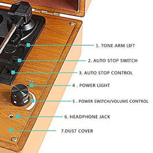 
                        
                          Muat gambar ke penampil Galeri, Vinyl Record Player, DLITIME 3-Speed Turntable with Built-in Speakers - JOY2ESpree
                        
                      