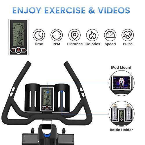 pooboo Exercise Bike Belt Driven Indoor Cycling Bike Commercial Standard Stationary Bike with 44lbs Flywheel for Professional Cardio Workout - JOY2ESpree