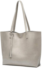 
                        
                          將圖片載入圖庫檢視器 Women's Soft Faux Leather Tote Shoulder Bag from Dreubea, Big Capacity Tassel Handbag
                        
                      