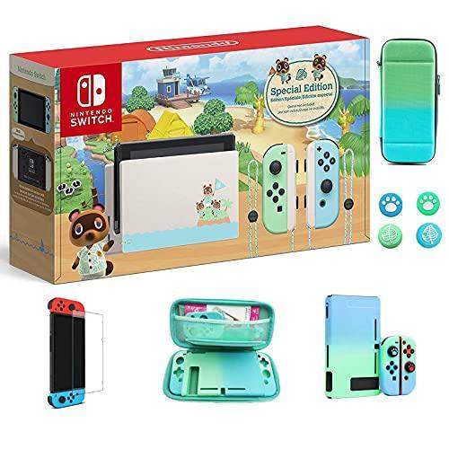 Nintendo Switch Animal Crossing: New Horizons Edition Green and Blue Joy-Con 32GB Console - JOY2ESpree