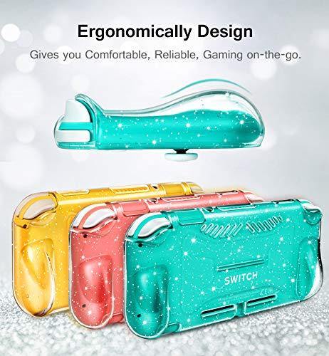 iVoler Protective TPU Glitter Case for Nintendo Switch Lite 2019 with 2 Pack Tempered Glass Screen Protector - JOY2ESpree