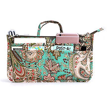 
                        
                          Load image into Gallery viewer, BTSKY New Printing Handbag Organizers Inside Purse Insert-High Capacity 13 Pockets Bag Tote Organizer with Handle Peacock Flower
                        
                      